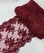 Burgundy Floral Embroidered Lace Table Runner by the Yard, 14" Wide Sequin Mesh Lace Trim with Scalloped Edges